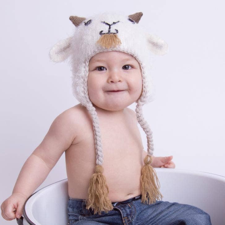 goat earflap beanie hat