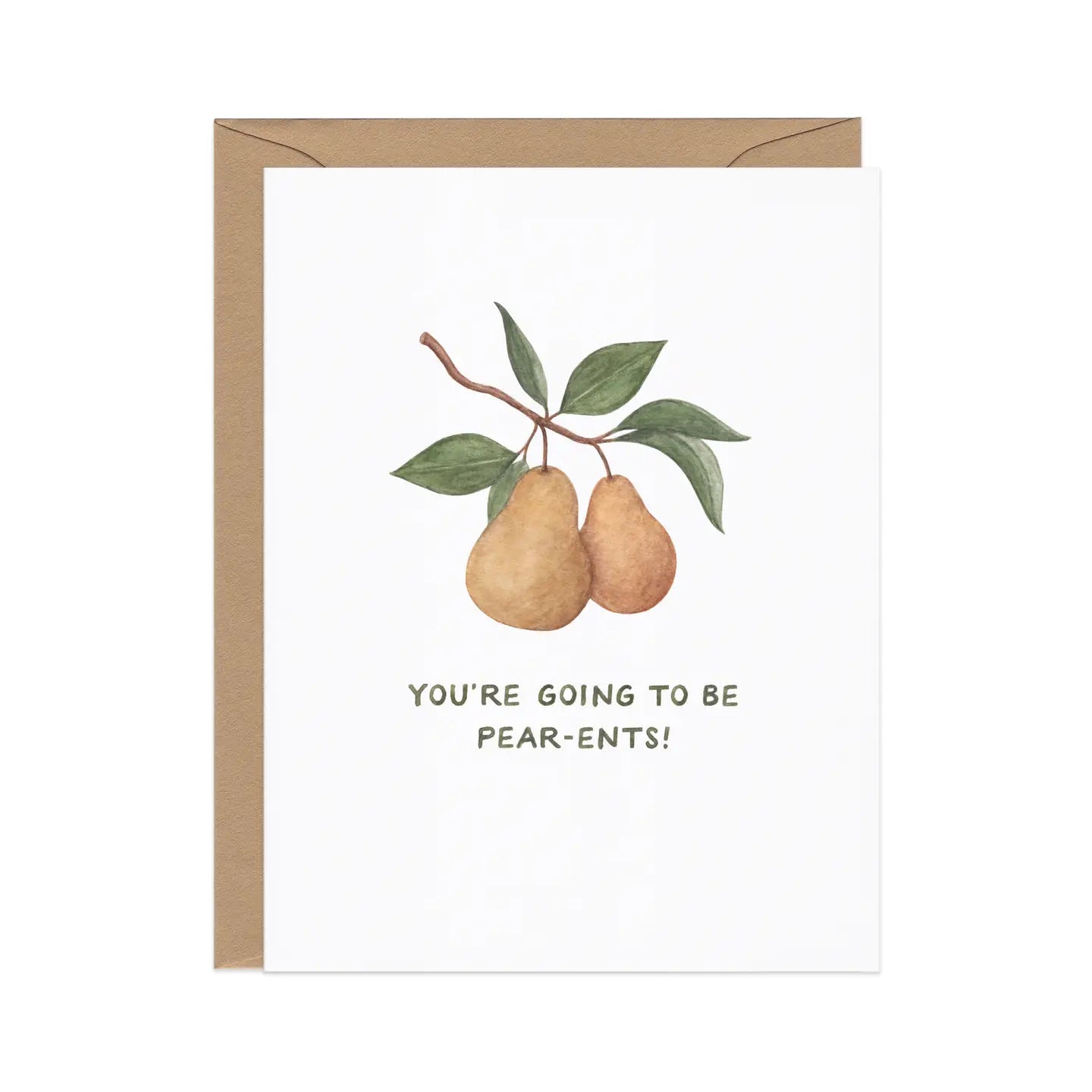 New Pear-Ents — Food Pun New Baby Card
