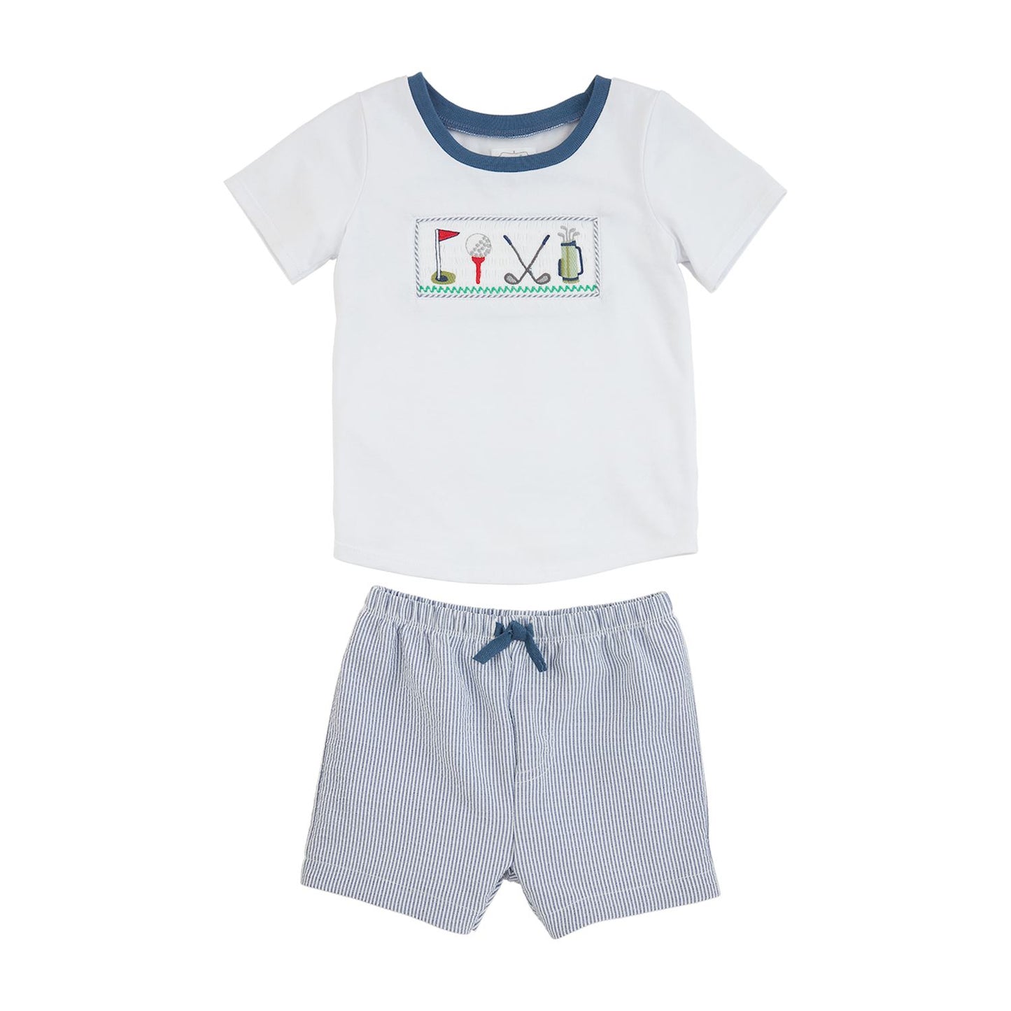 golf smocked short set
