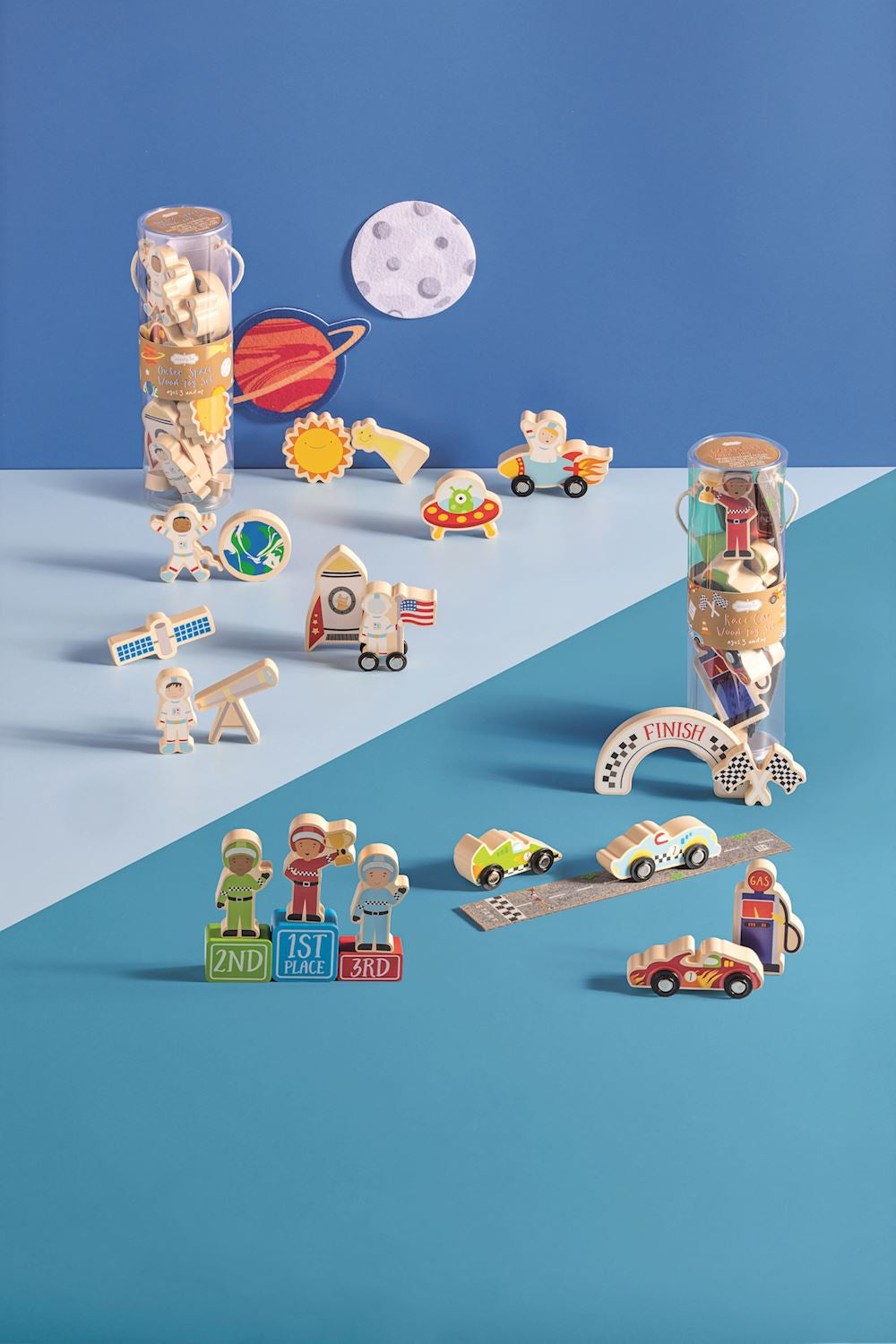 outer space wood toy set