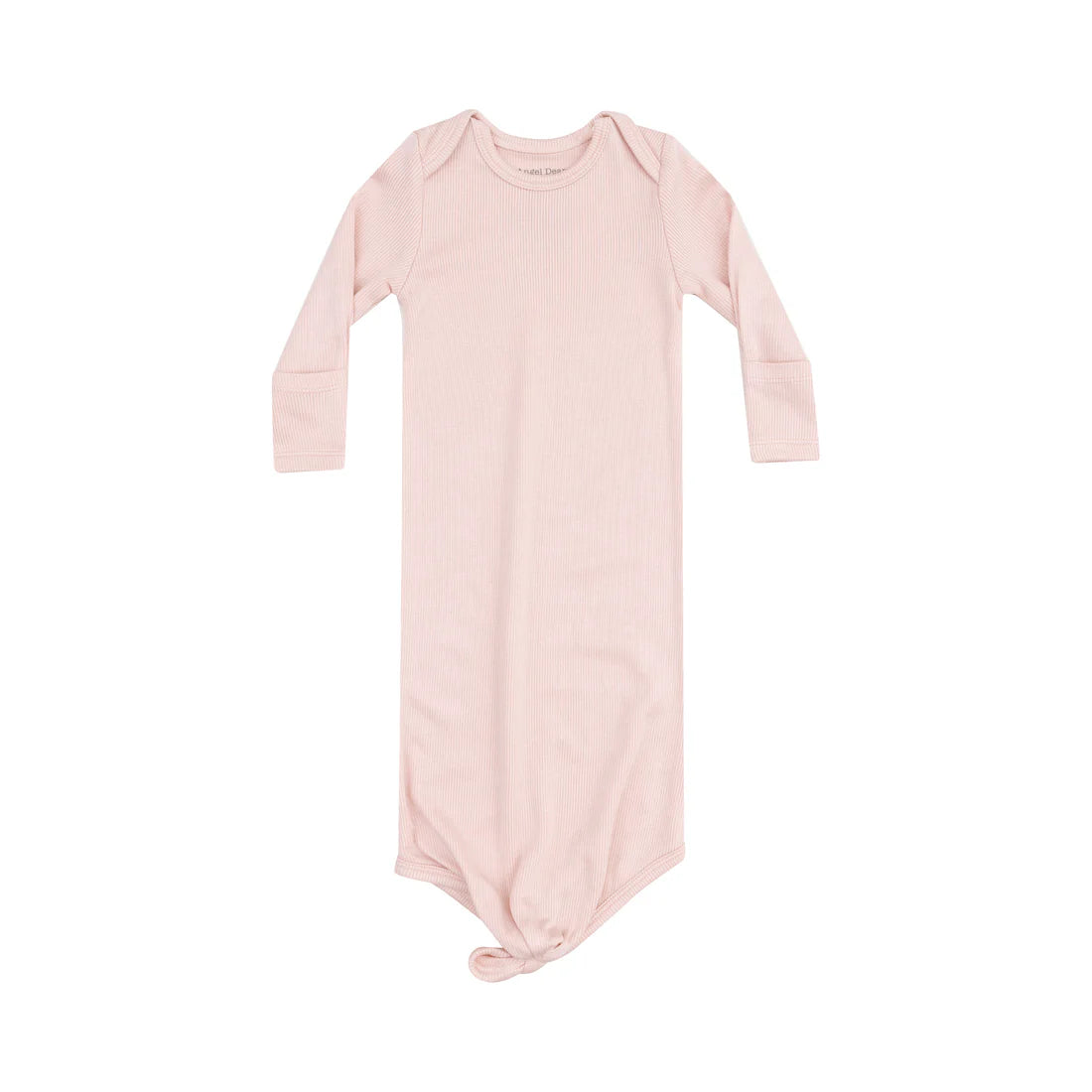 solid rose smoke ribbed knotted gown