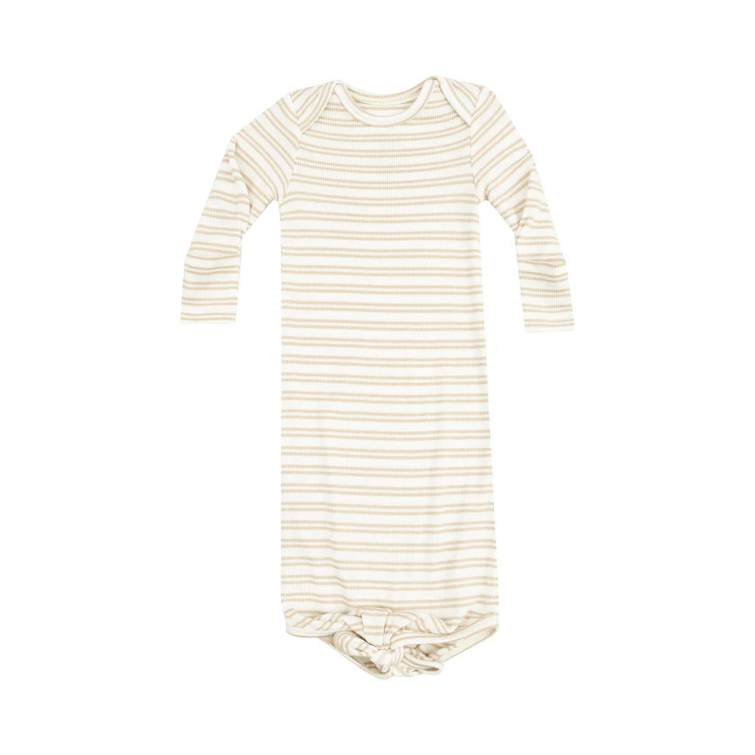 stripe oxford tan knotted gown