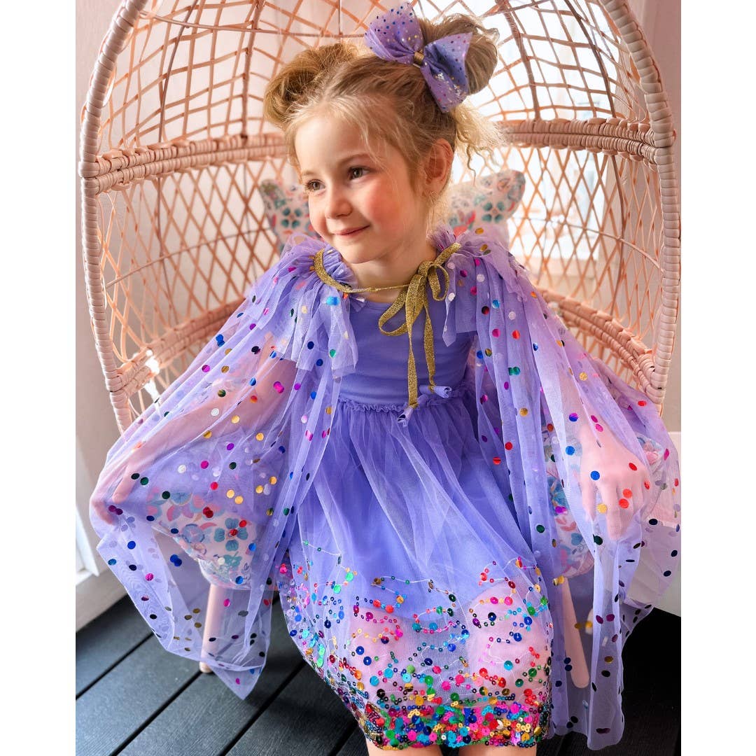 lavender confetti cape