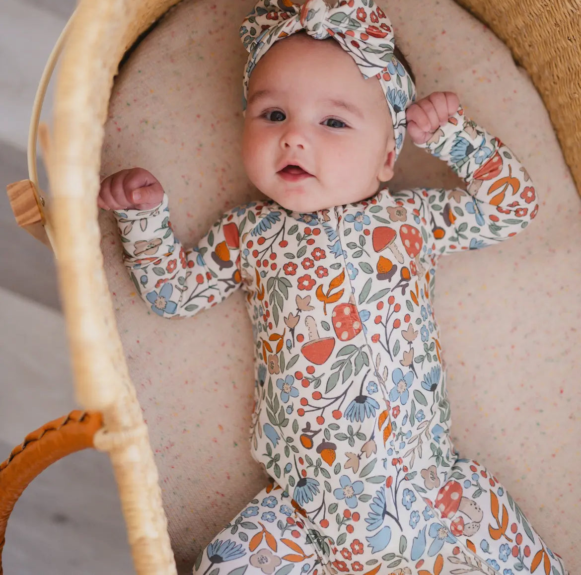 Fall Floral Bamboo 2-Way Convertible Zip Romper