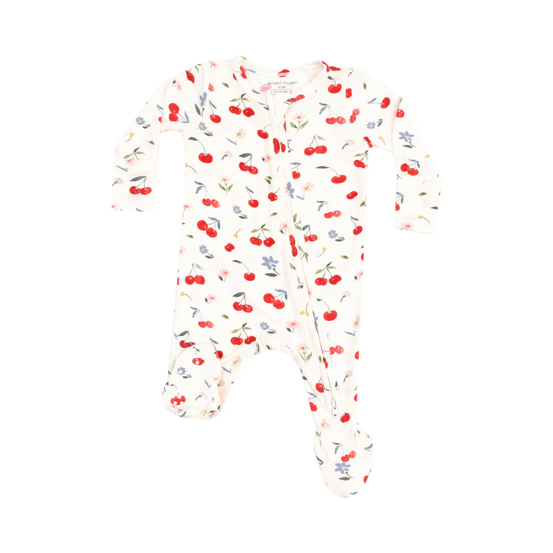 watercolor cherries 2 way zipper footie