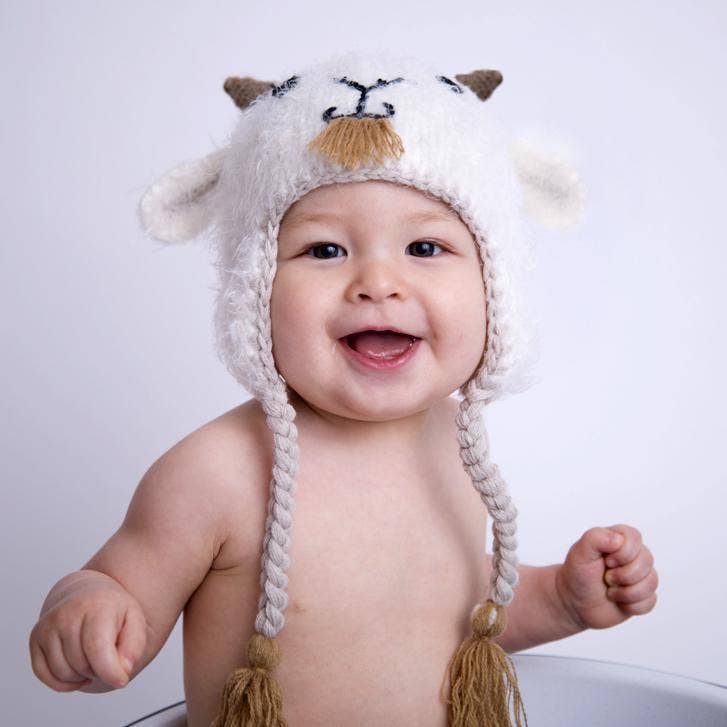 goat earflap beanie hat