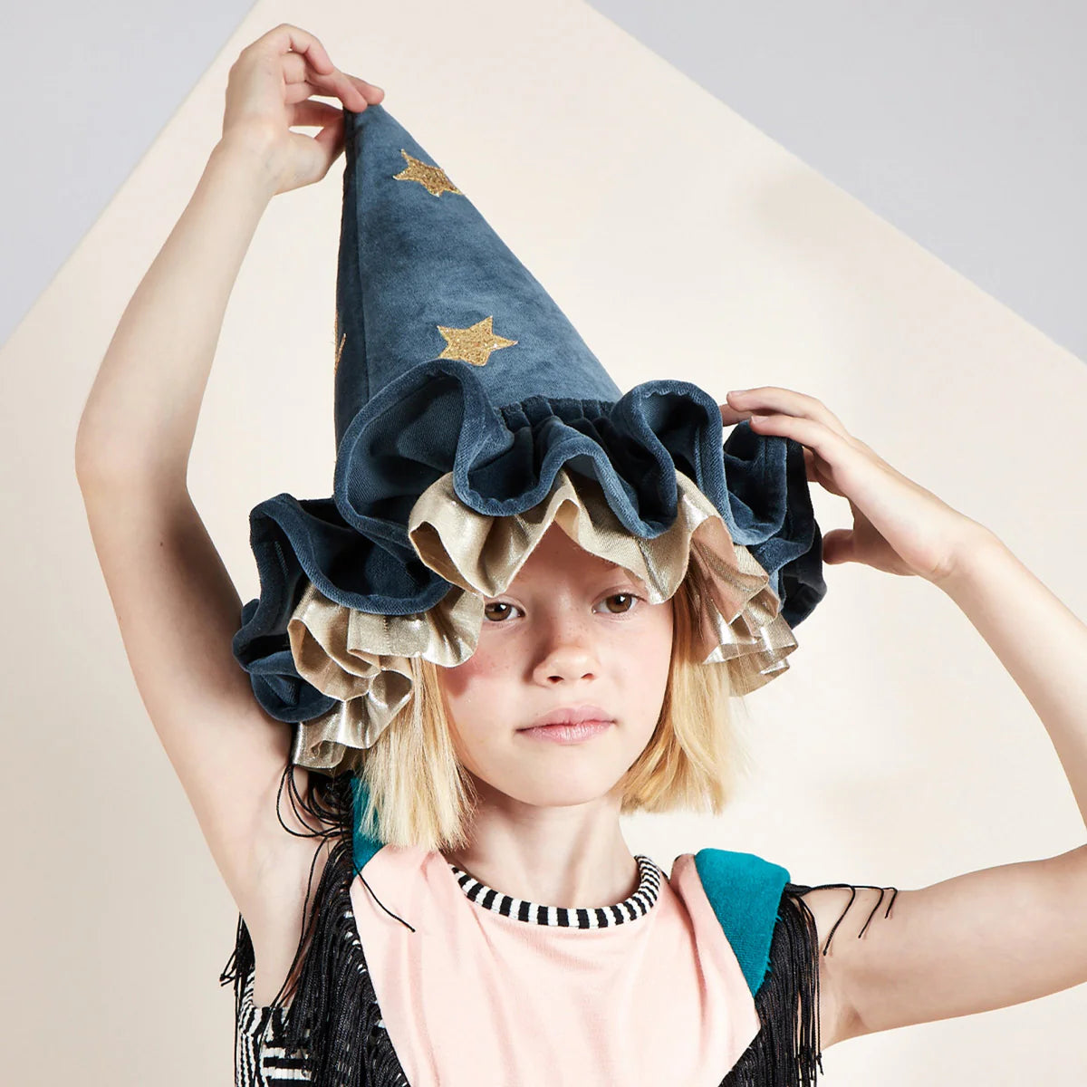 pointed blue hat