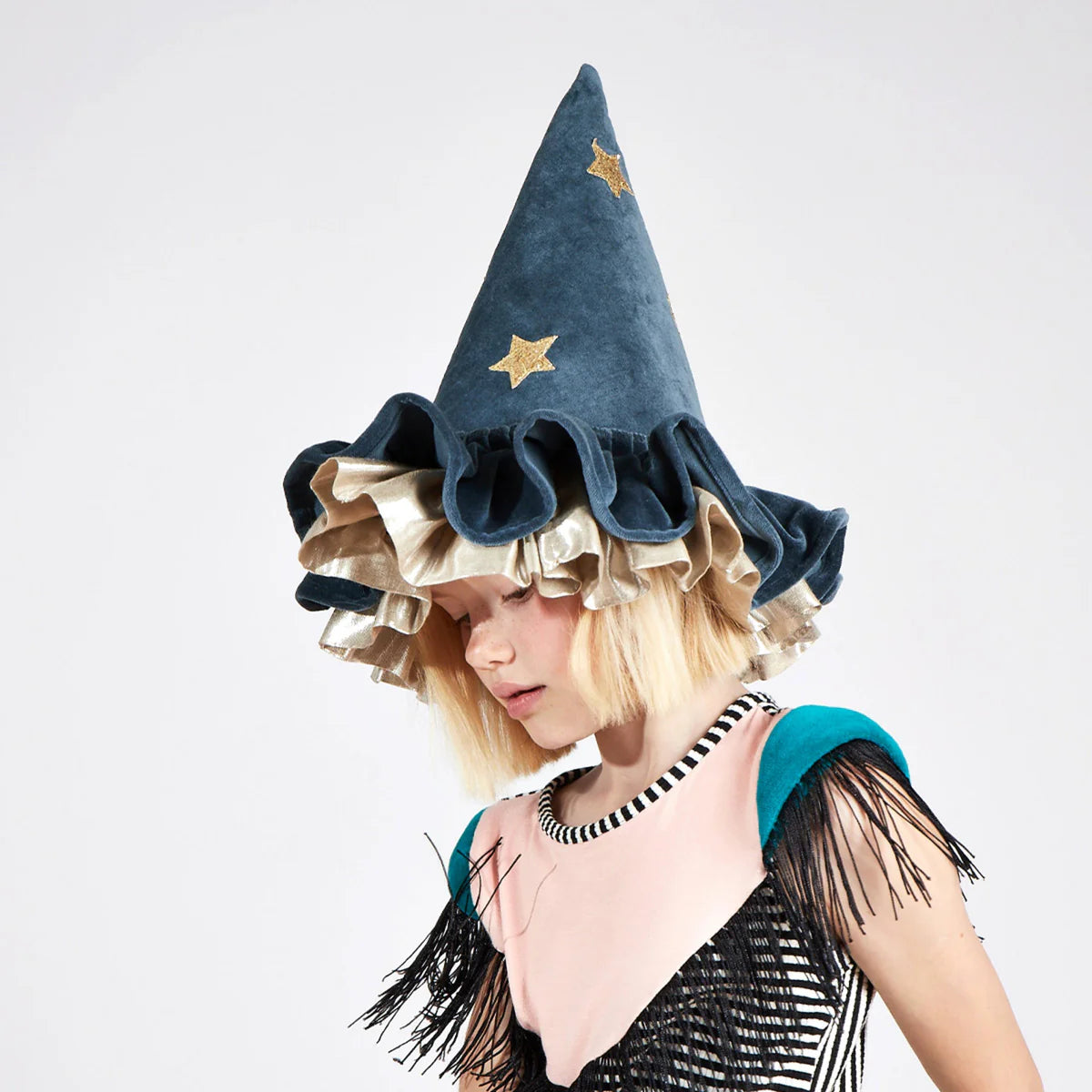 pointed blue hat
