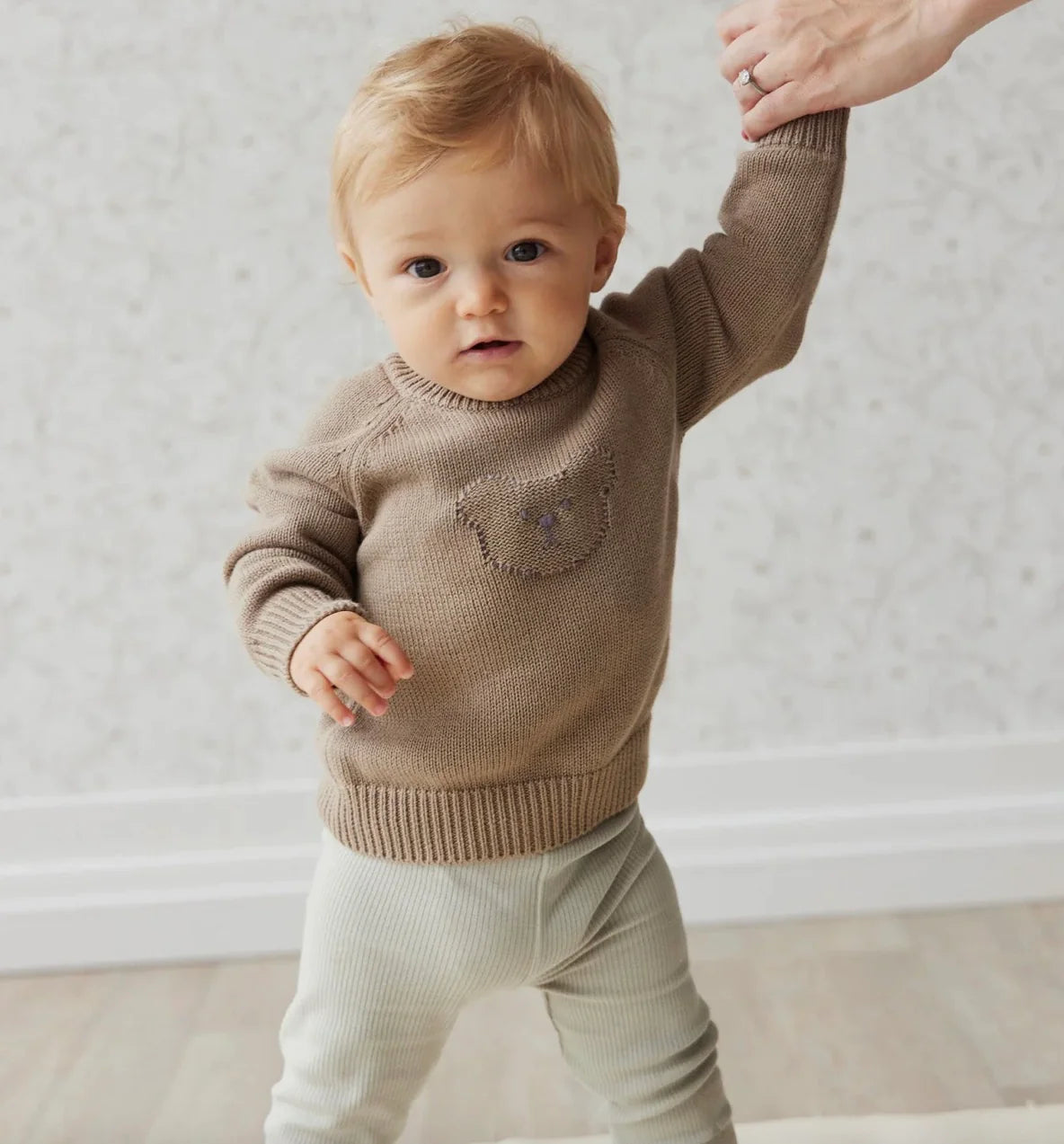 ethan bear sweater jumper - woodsmoke