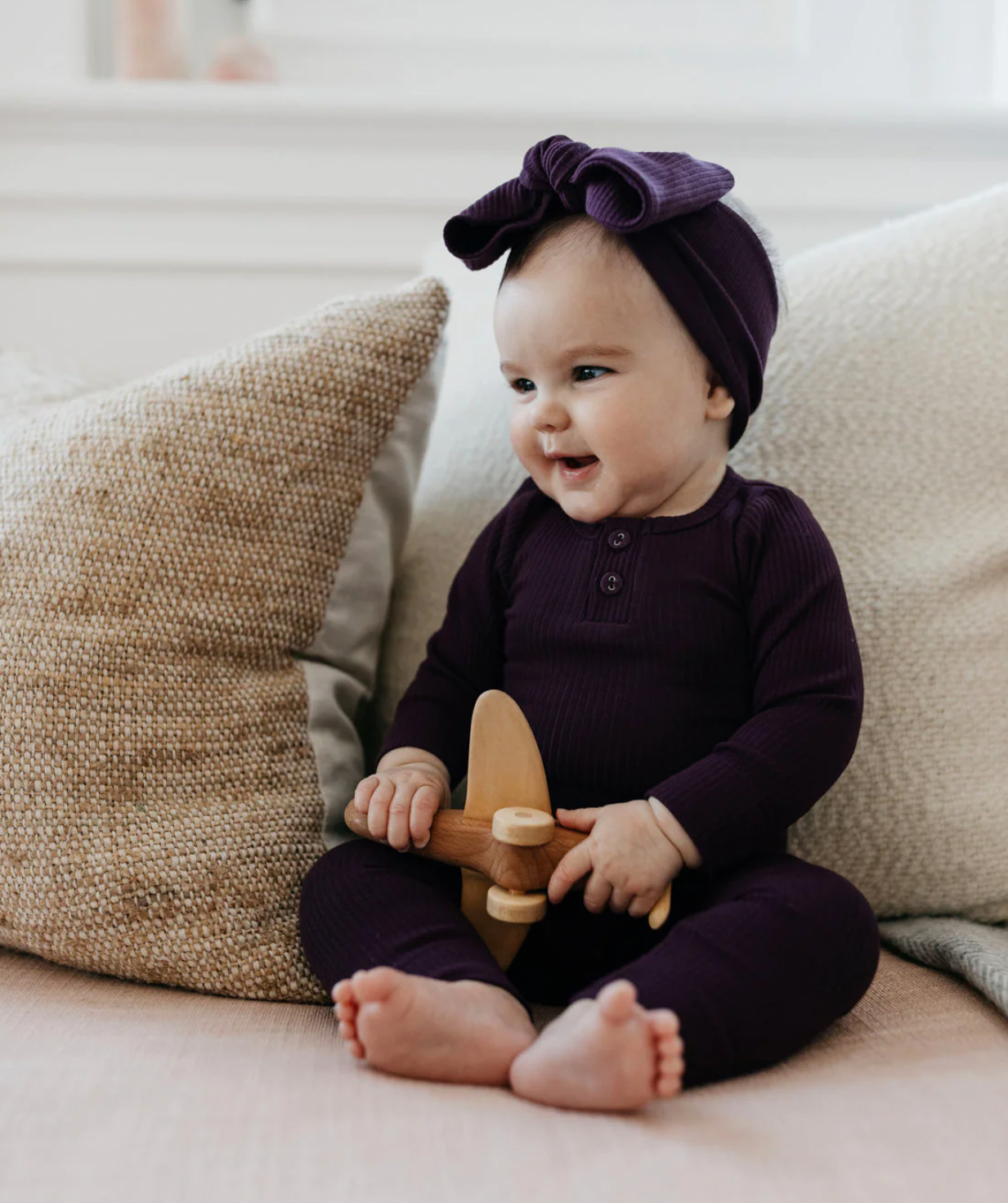 organic cotton modal long sleeve bodysuit - fig