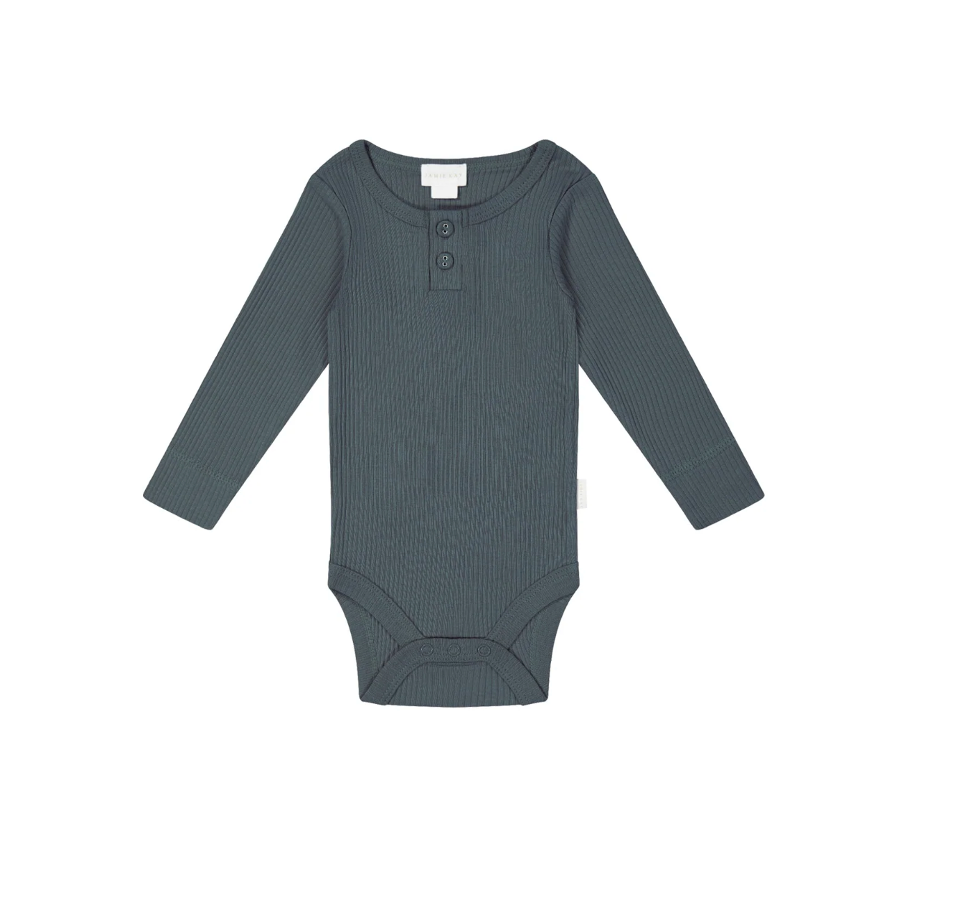 organic cotton modal long sleeve bodysuit - smoke