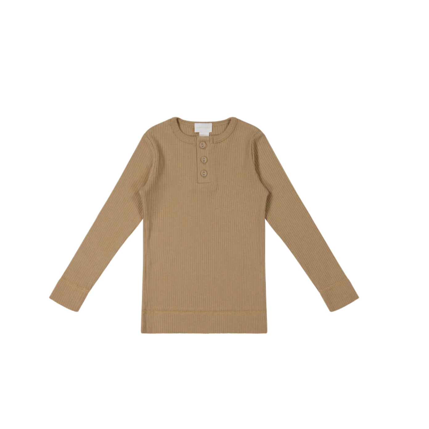 organic cotton modal long sleeve henley - honeycomb
