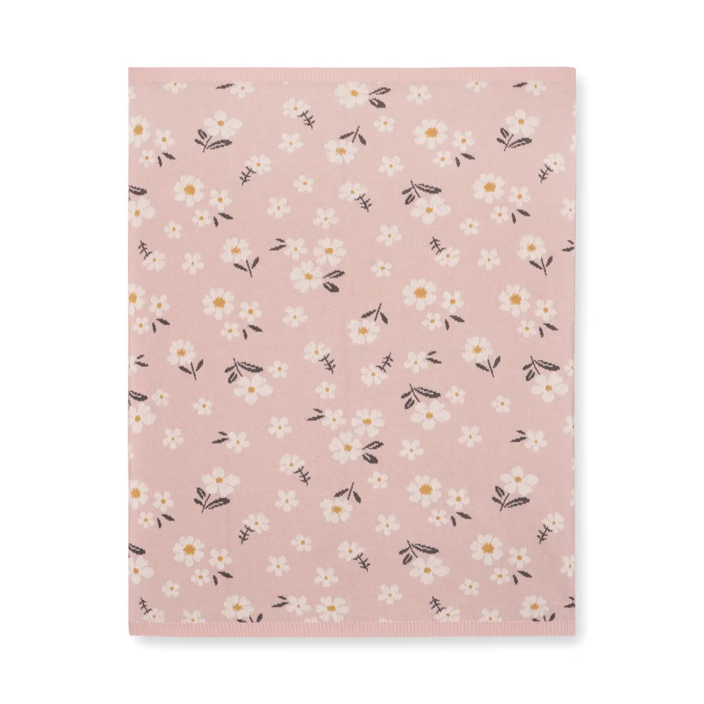 Daisy Floral Jacquard Knitted Baby Blanket
