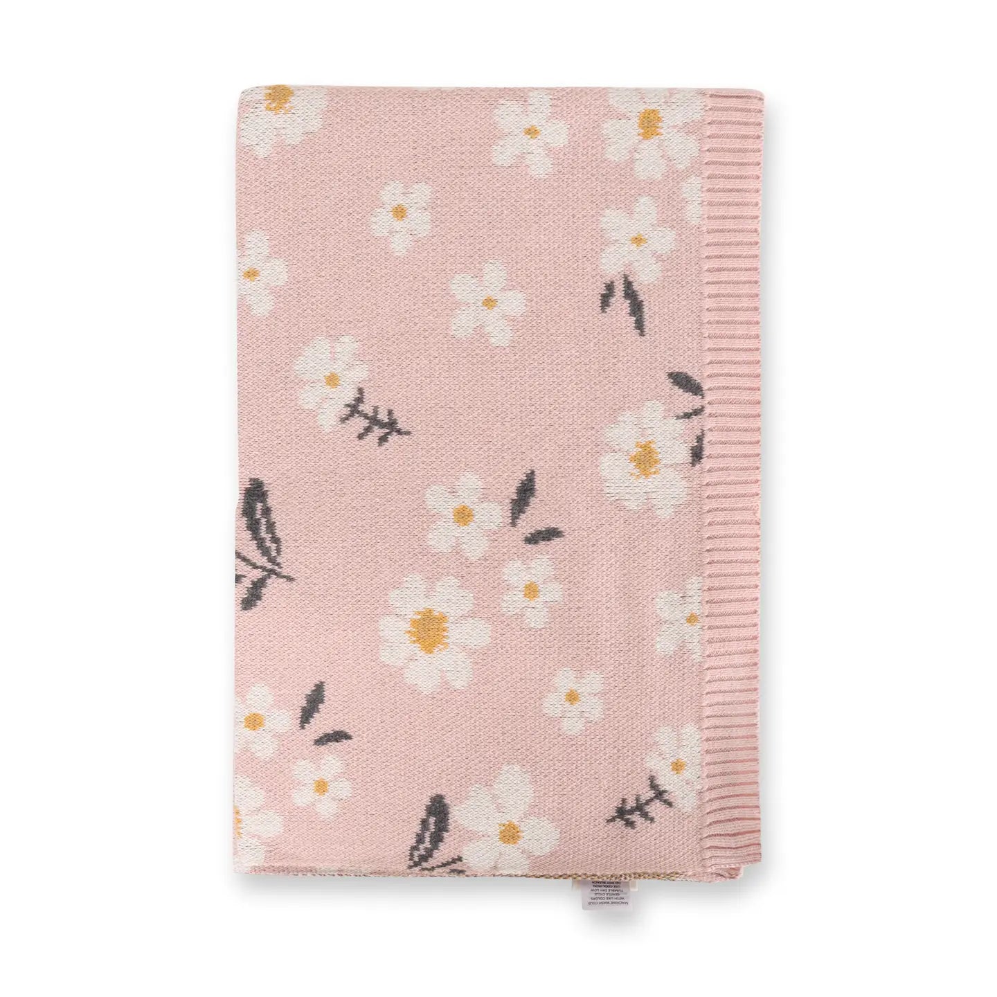 Daisy Floral Jacquard Knitted Baby Blanket