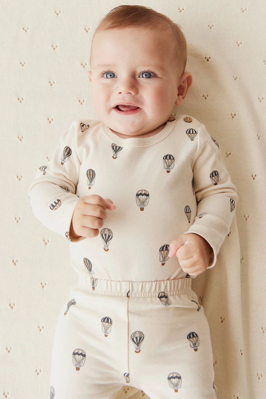 organic cotton fernley bodysuit - montgolfiere cloud