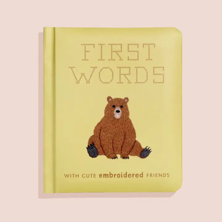 first words embroidered friends - bear