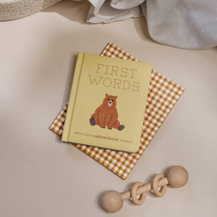 first words embroidered friends - bear