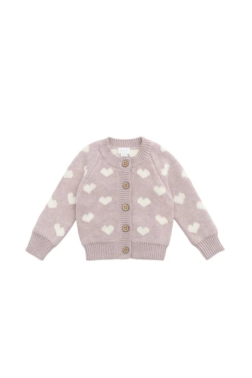 camille cardigan - heart jacquard ballerina marle