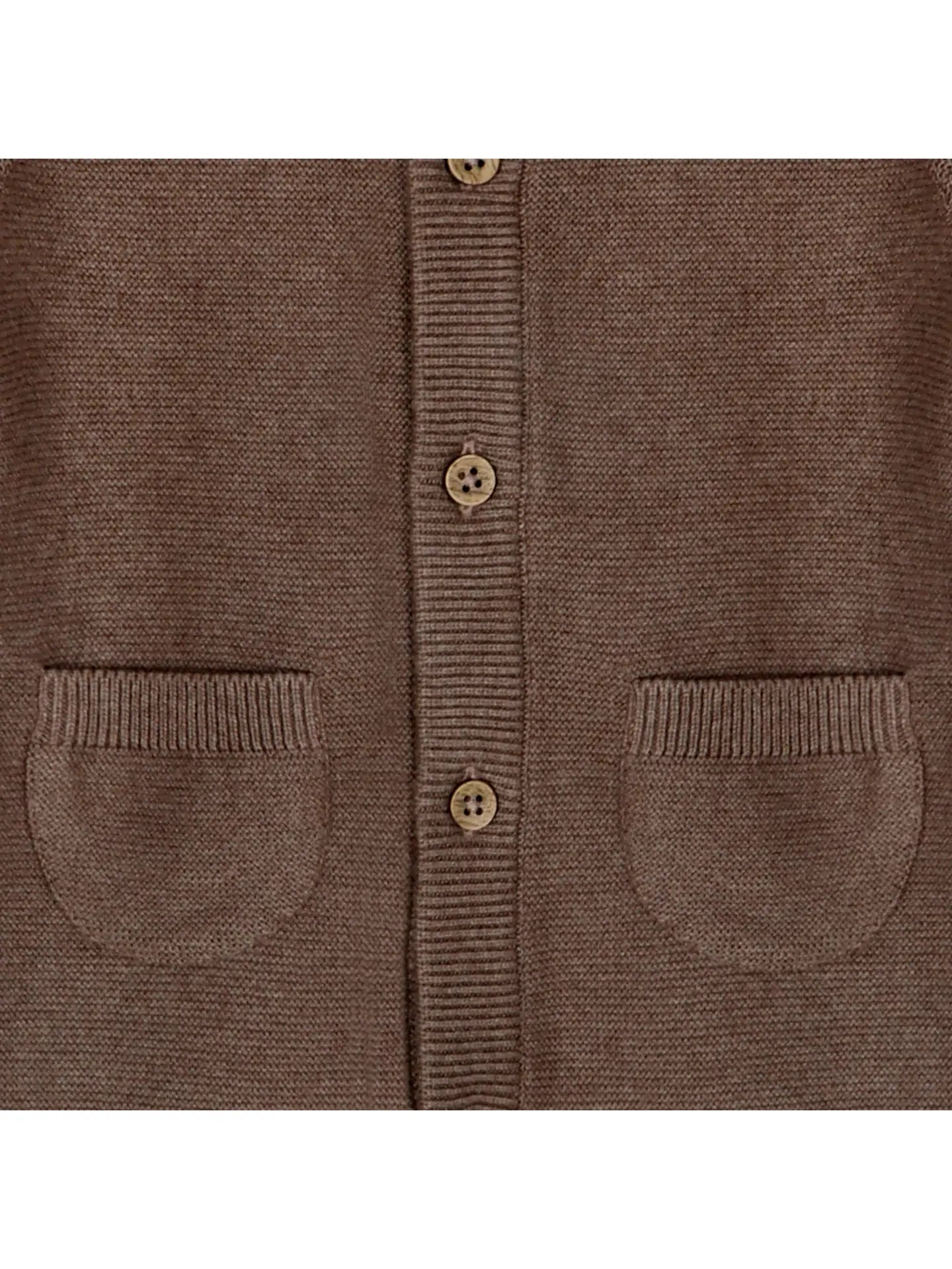 Classic Pocket & Button Chunky Knit Jumpsuit - Cocoa Heather