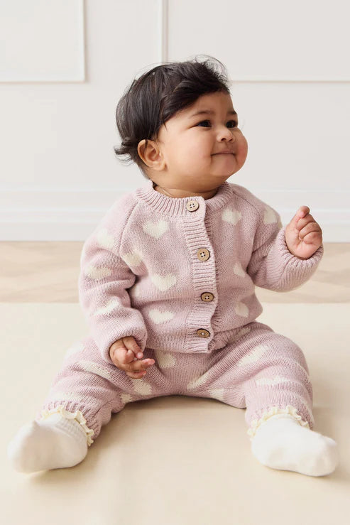 camille cardigan - heart jacquard ballerina marle