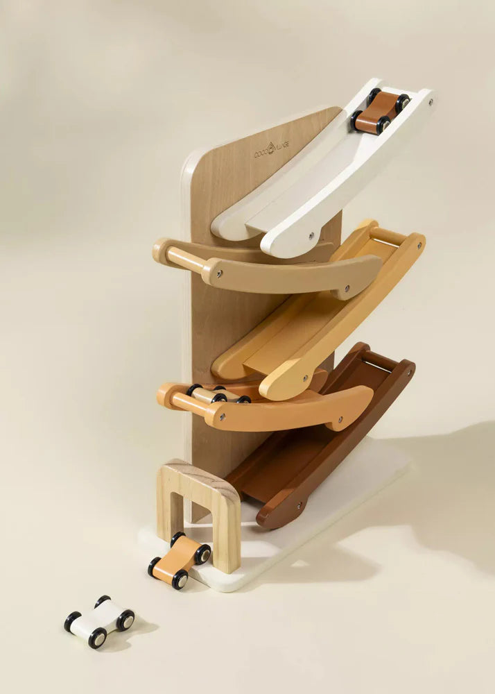 wooden car glider track