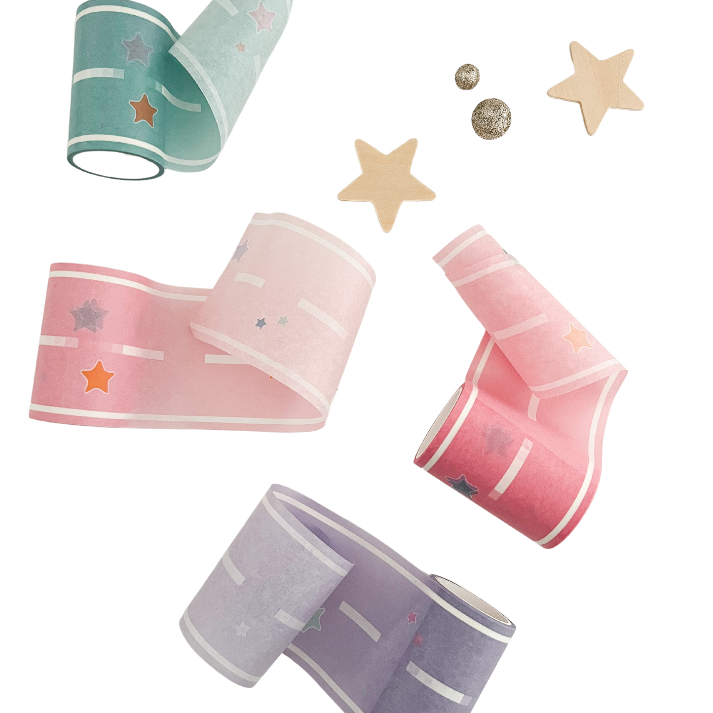 pastel colored play road tape (set of 4 rolls)