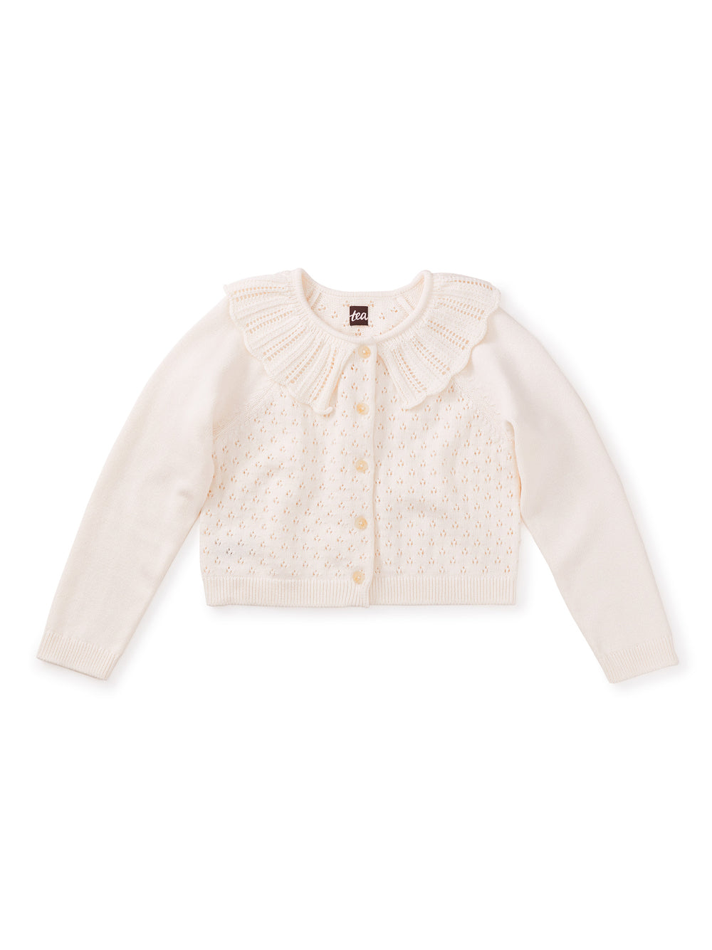 Collared Pointelle Cardigan