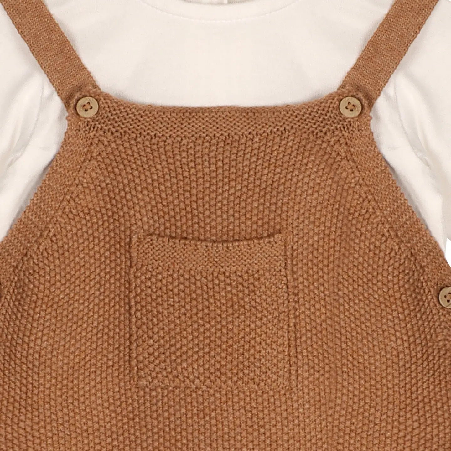 Chunky Sweater Knit Overall & Bodysuit - Chai Melange