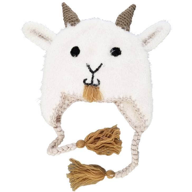 goat earflap beanie hat