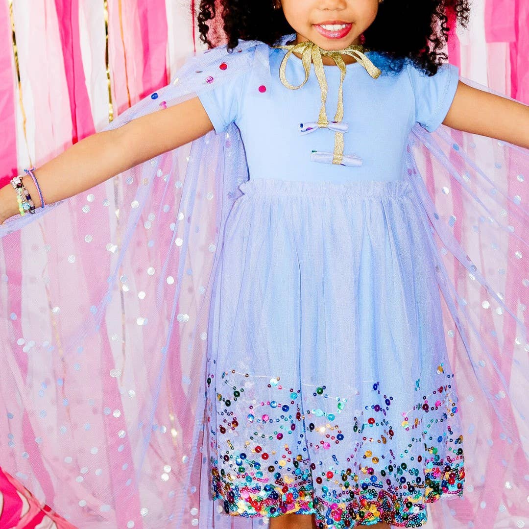 lavender confetti cape