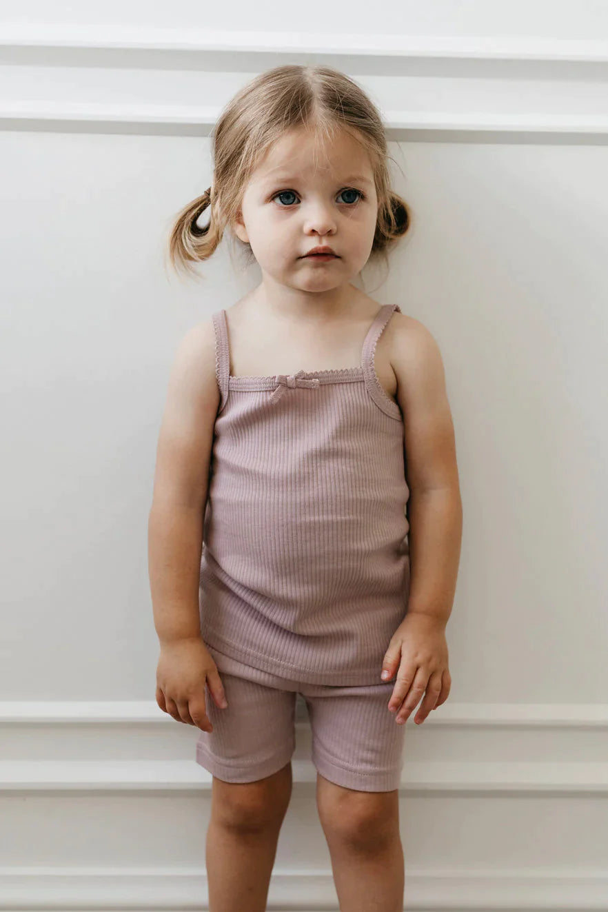 organic cotton modal elastane bike short - blossom