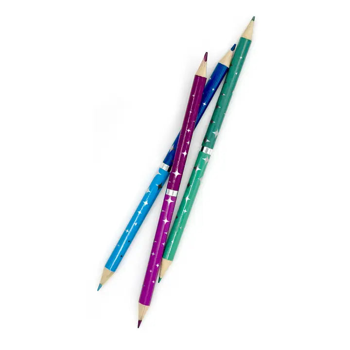 double metallic dual ended colored pencils