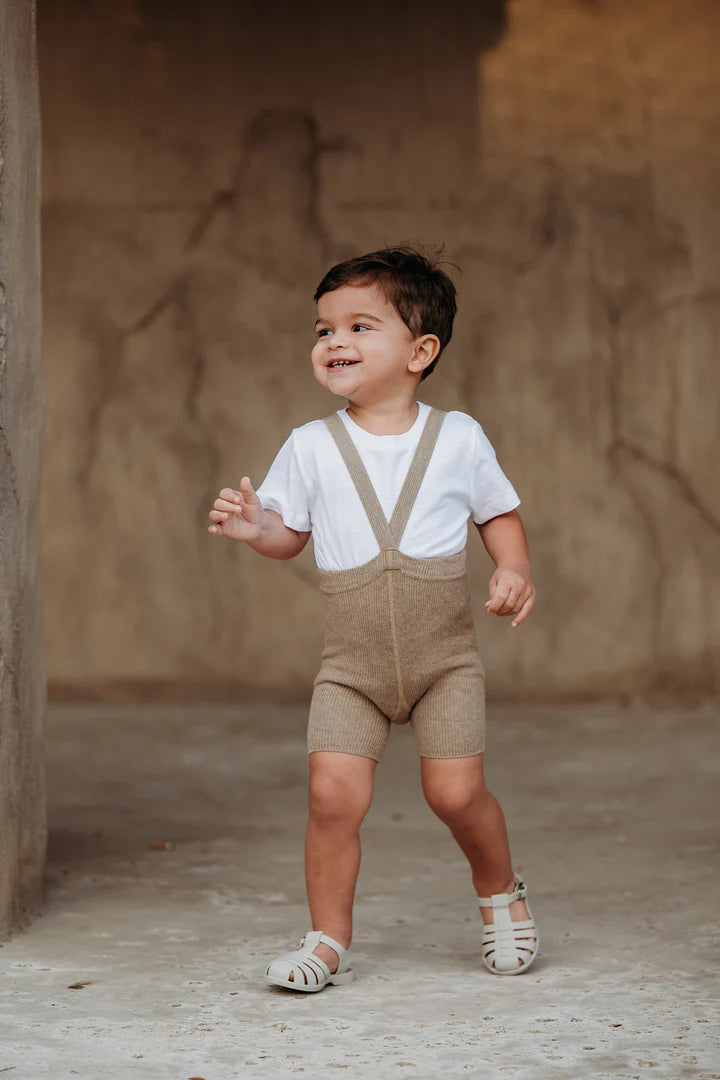 shorty tights with braces - peanut