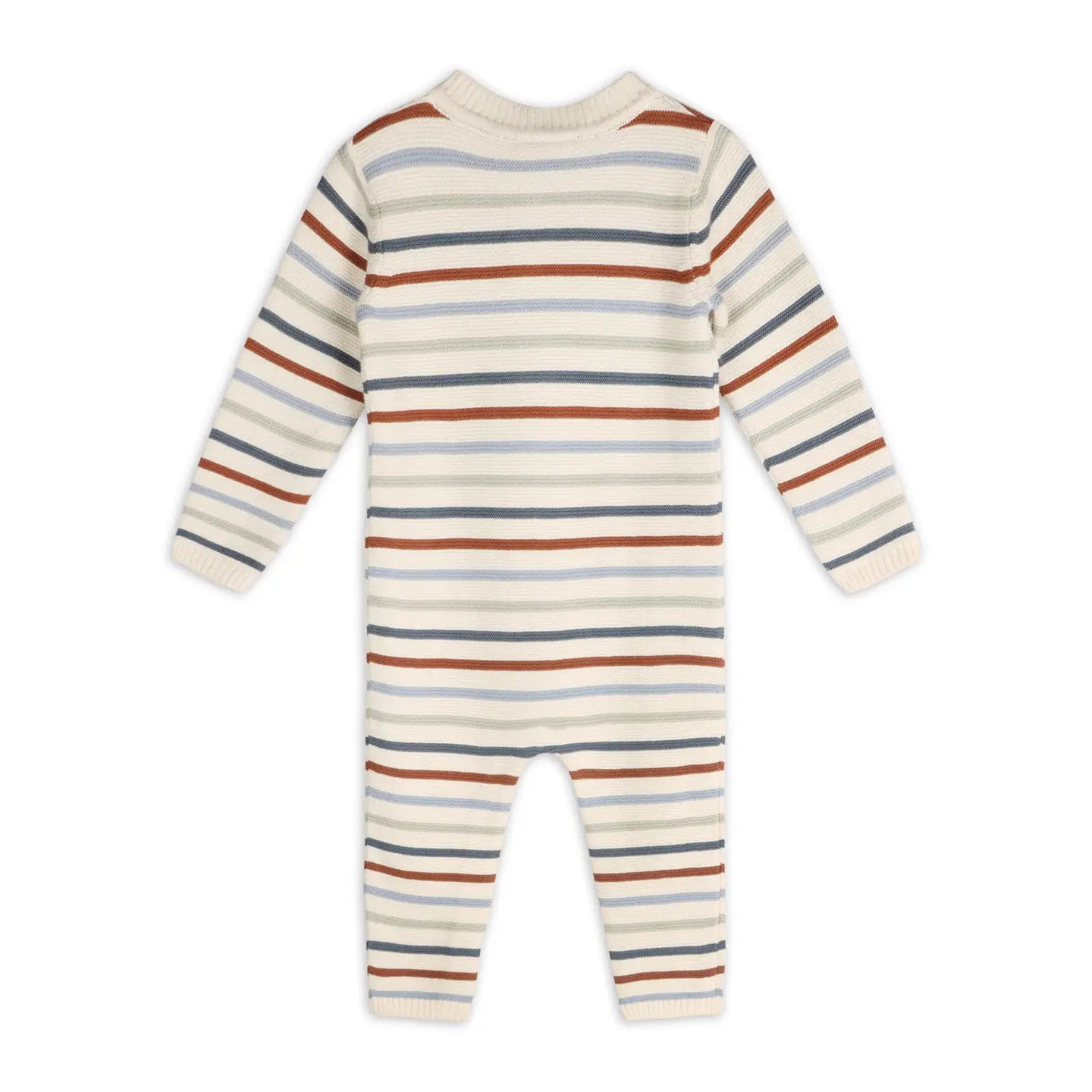 Multicolor Stripe Chunky Sweater Knit Jumpsuit