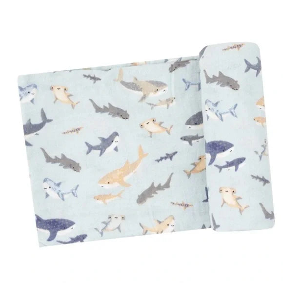 sharks swaddle blanket