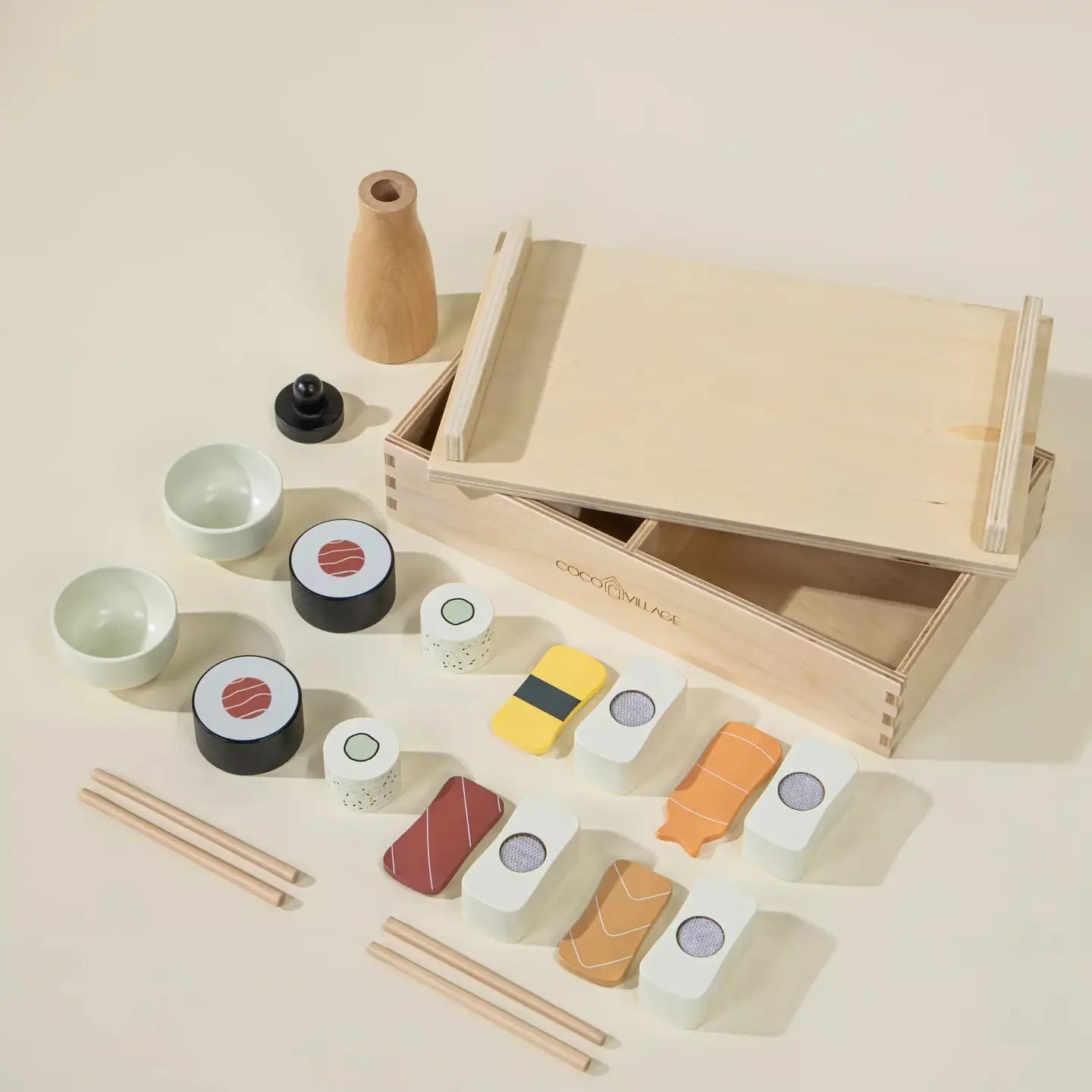 wooden sushi playset