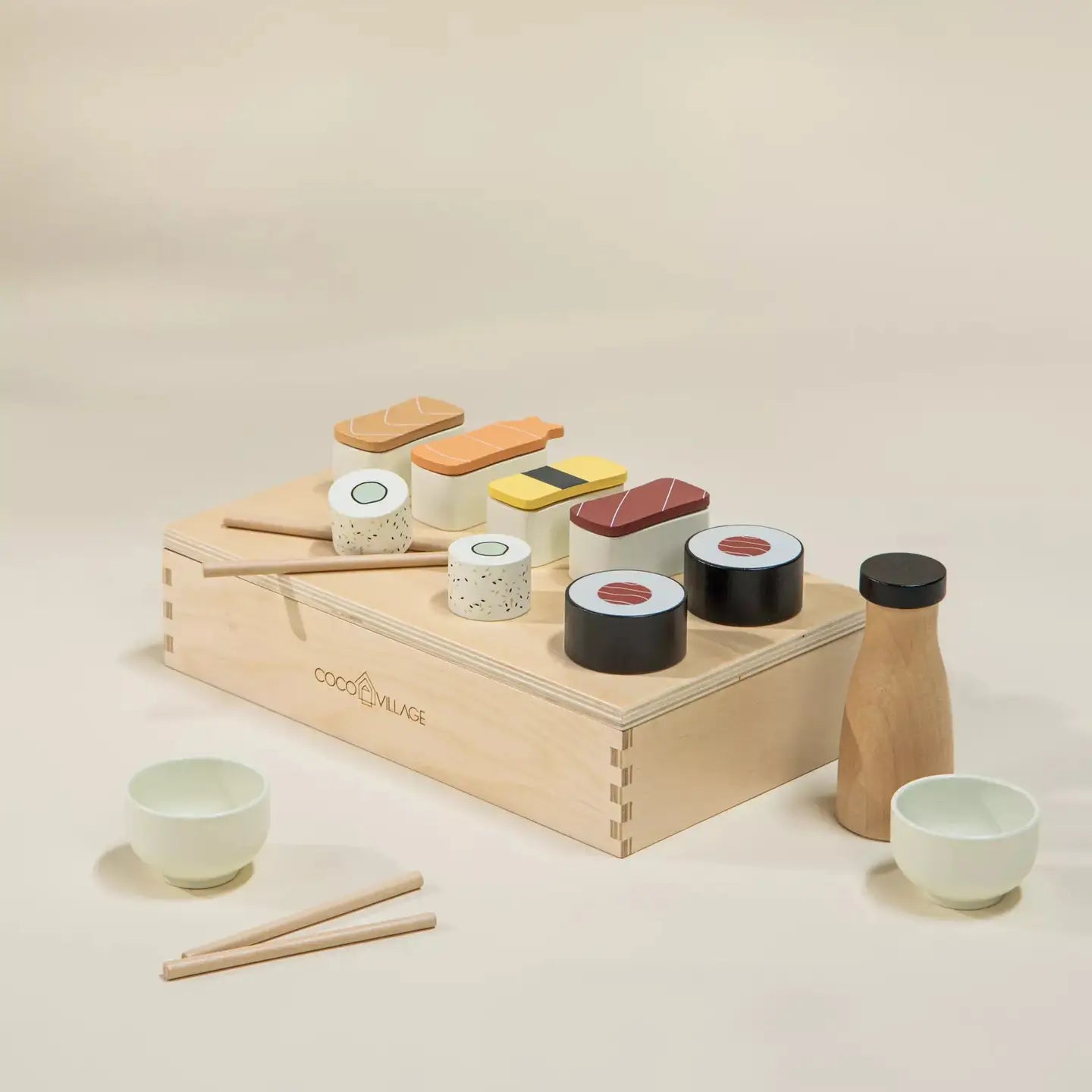 wooden sushi playset