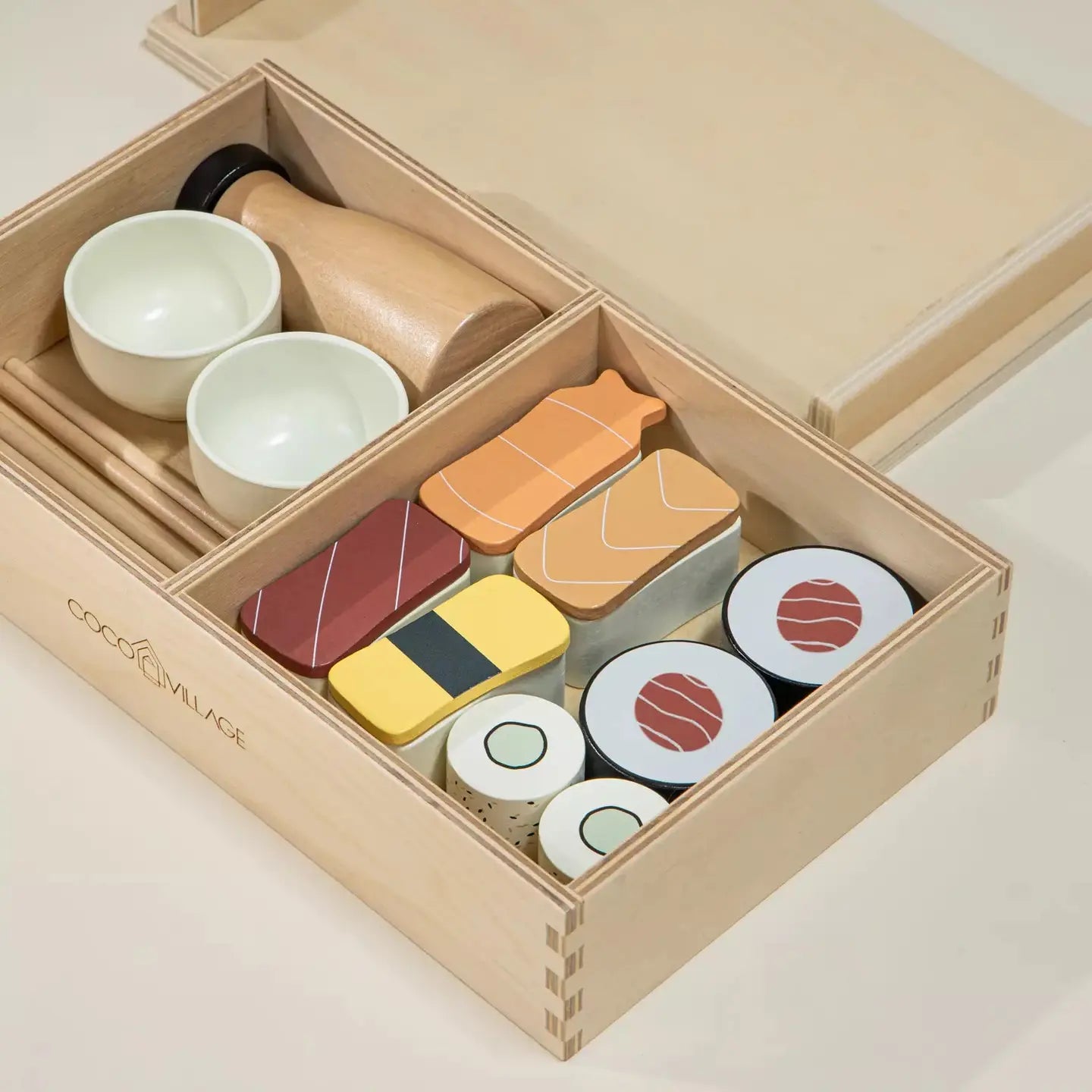 wooden sushi playset