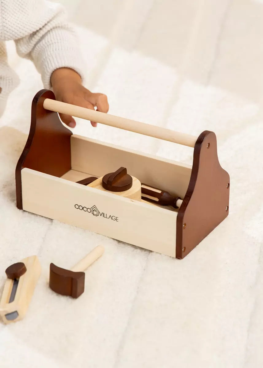 wooden tool playset