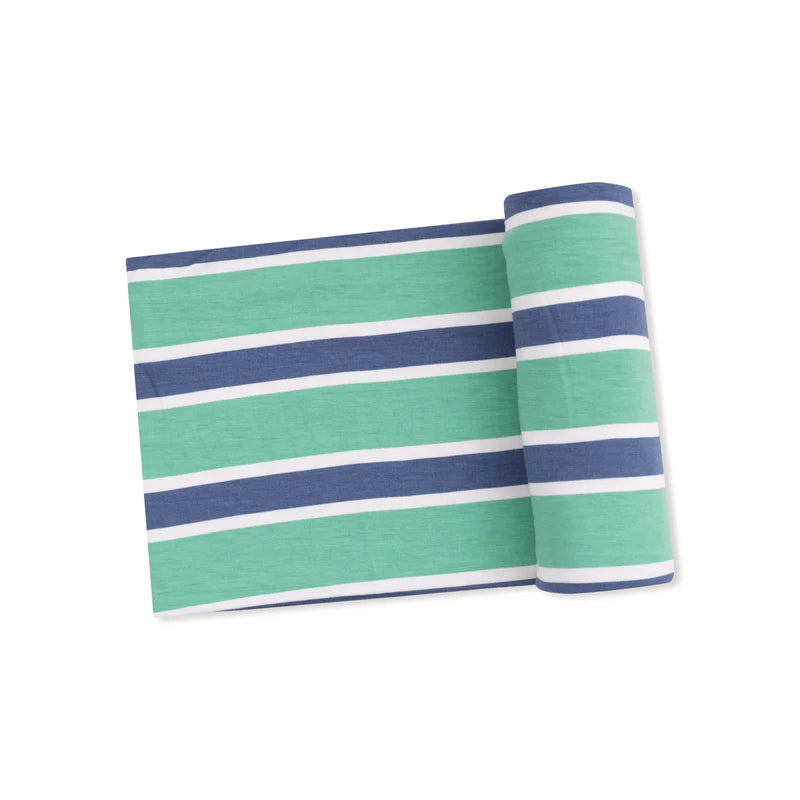 rugby stripe swaddle blanket