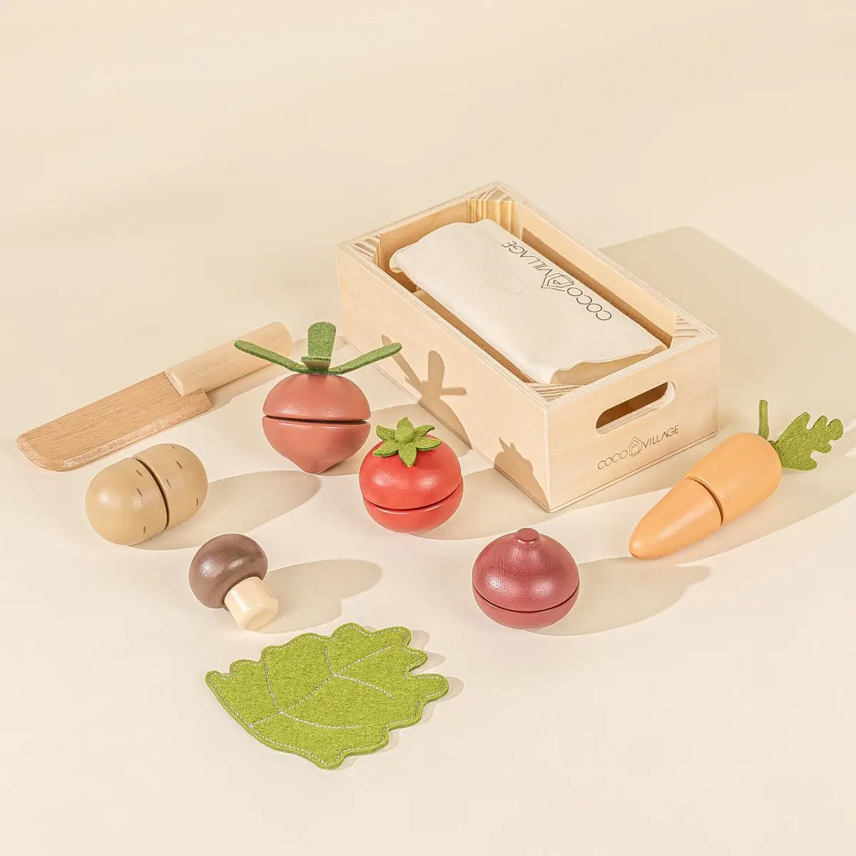 wooden vegetables playset