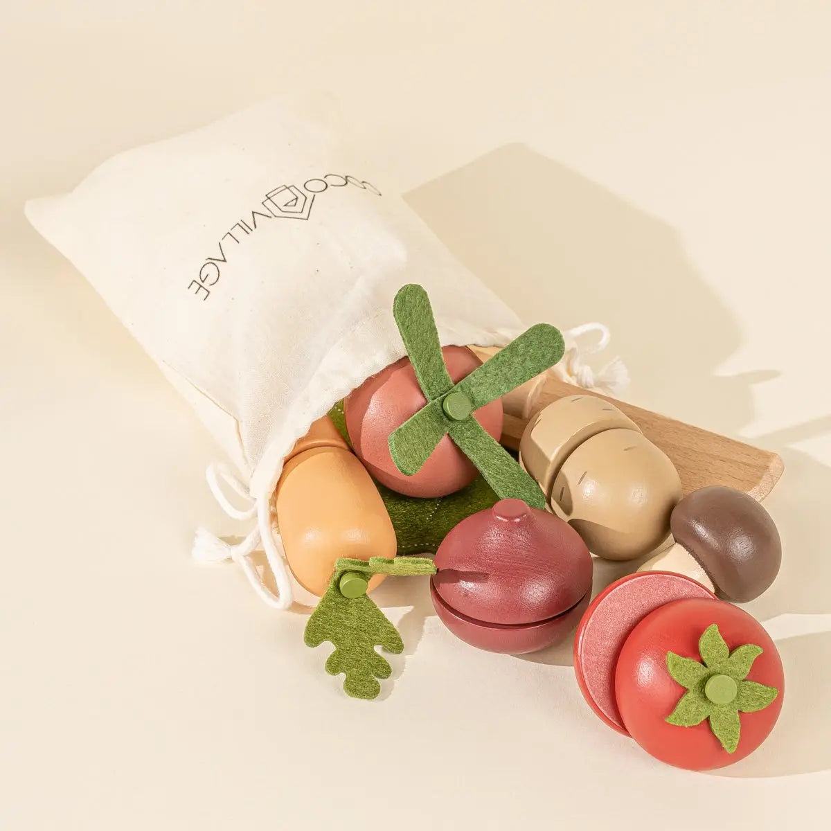 wooden vegetables playset