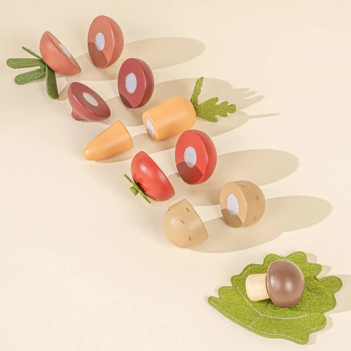 wooden vegetables playset