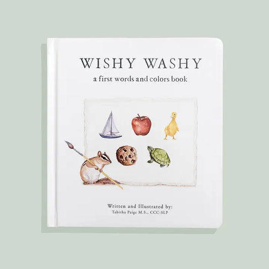 wishy washy: a board book of first words and colors