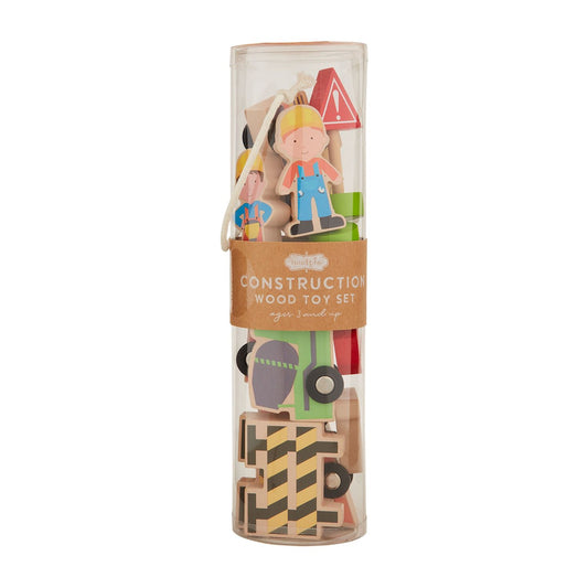 construction wood toy set