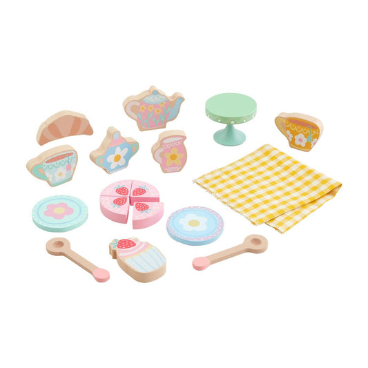 wood tea party toy set