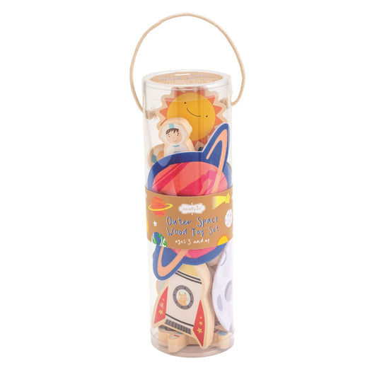 outer space wood toy set