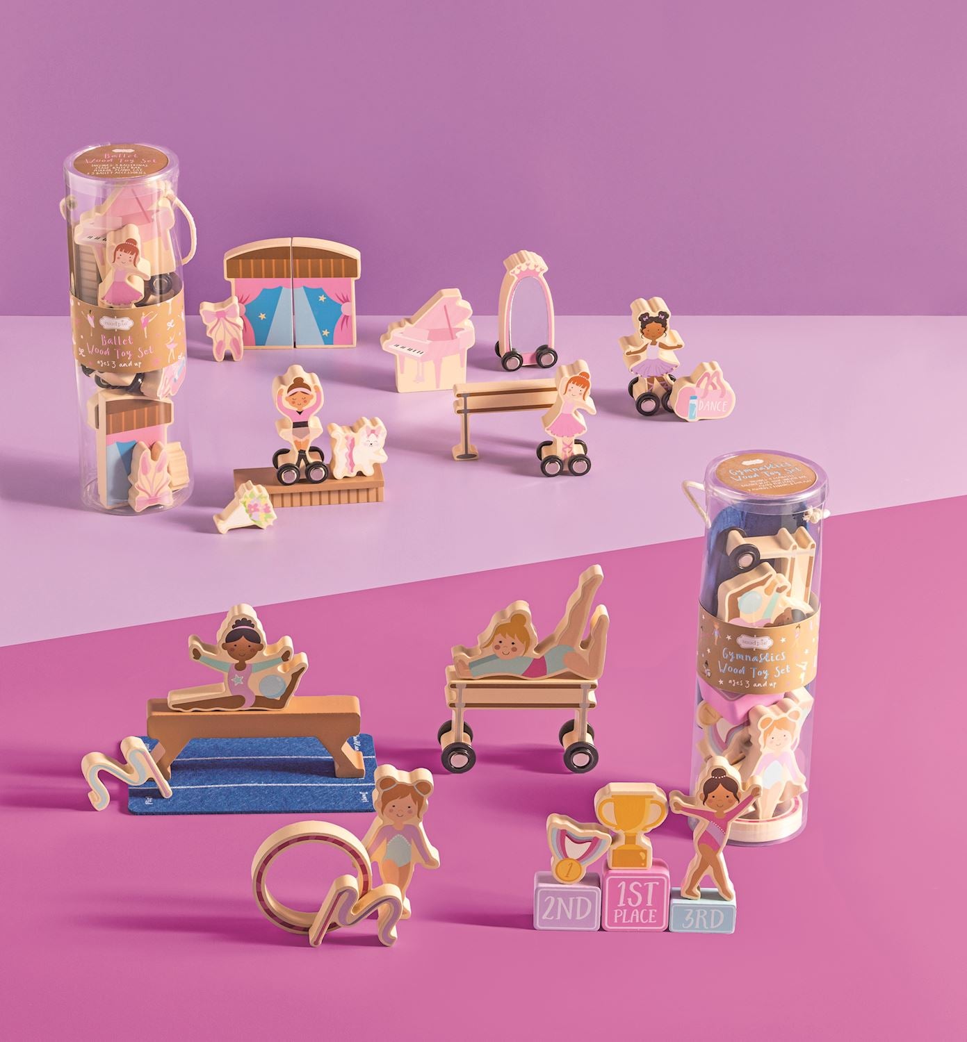 ballet wood toy set