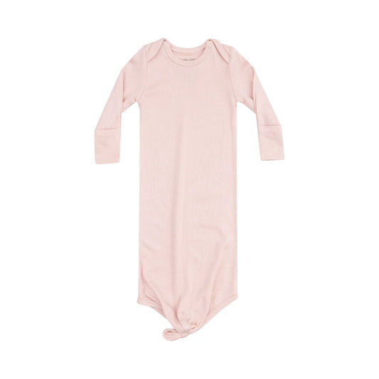 solid rose smoke ribbed knotted gown