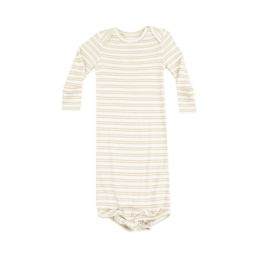 stripe oxford tan knotted gown